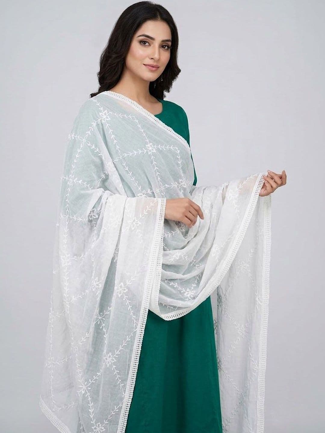 Trendzmy Embroidered Dupatta with Thread Work thumbnail 3