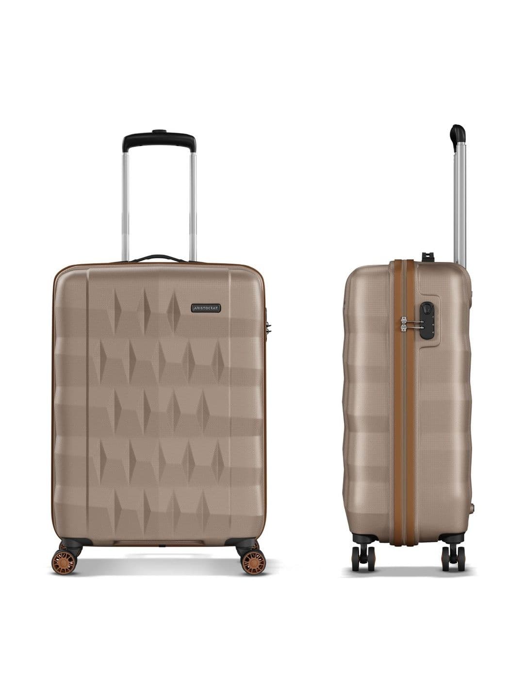Aristocrat Unisex Comet Champagne Small Hard Luggage Cabin Trolley Bag with 8-Wheel thumbnail 6
