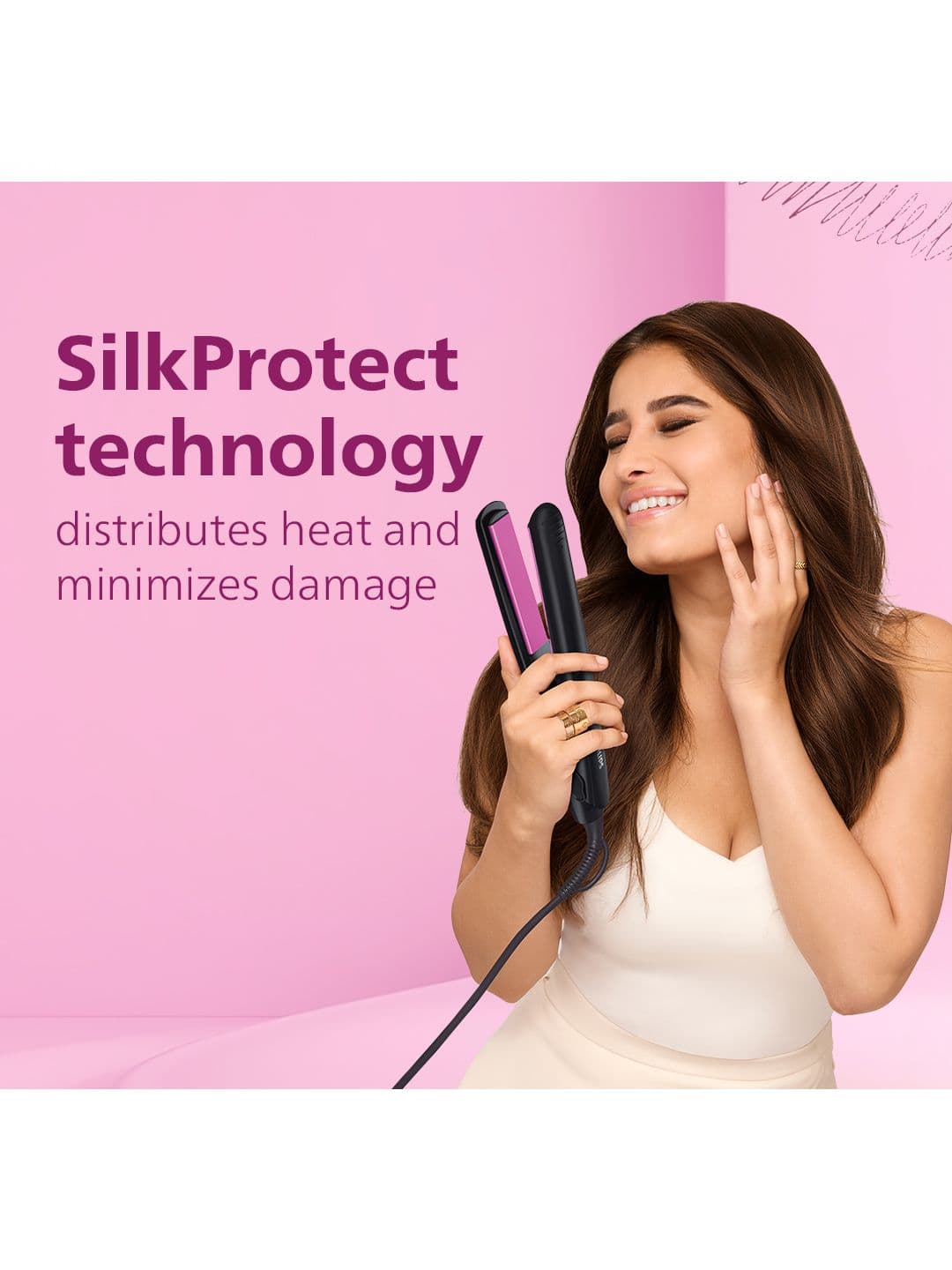 Philips HP8302/06 Selfie SilkPro Care Hair Straightener with Ceramic Plates- Black thumbnail 3