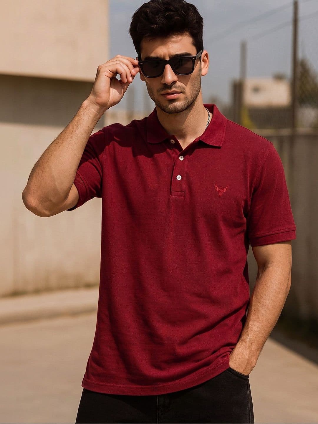 Utopium Men Brand Logo Polo Collar T-shirt - view 1