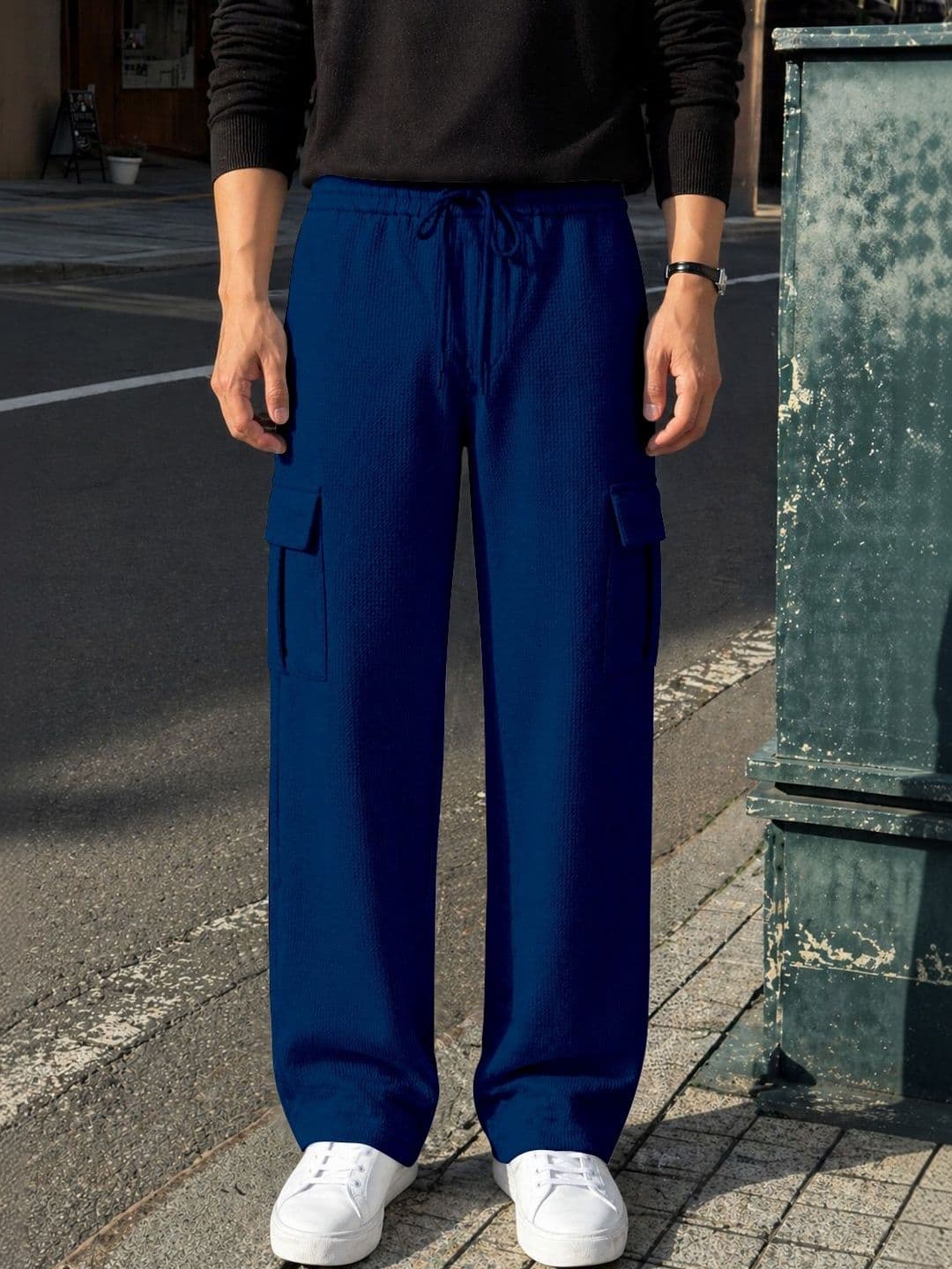 SZN Men Regular Fit Textured Cargos thumbnail 3