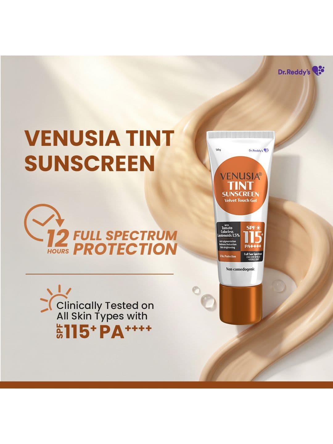 Venusia Dr. Reddy's Sun Tint SPF 115 Matte-Finish Brightening & Lightweight-50g thumbnail 3