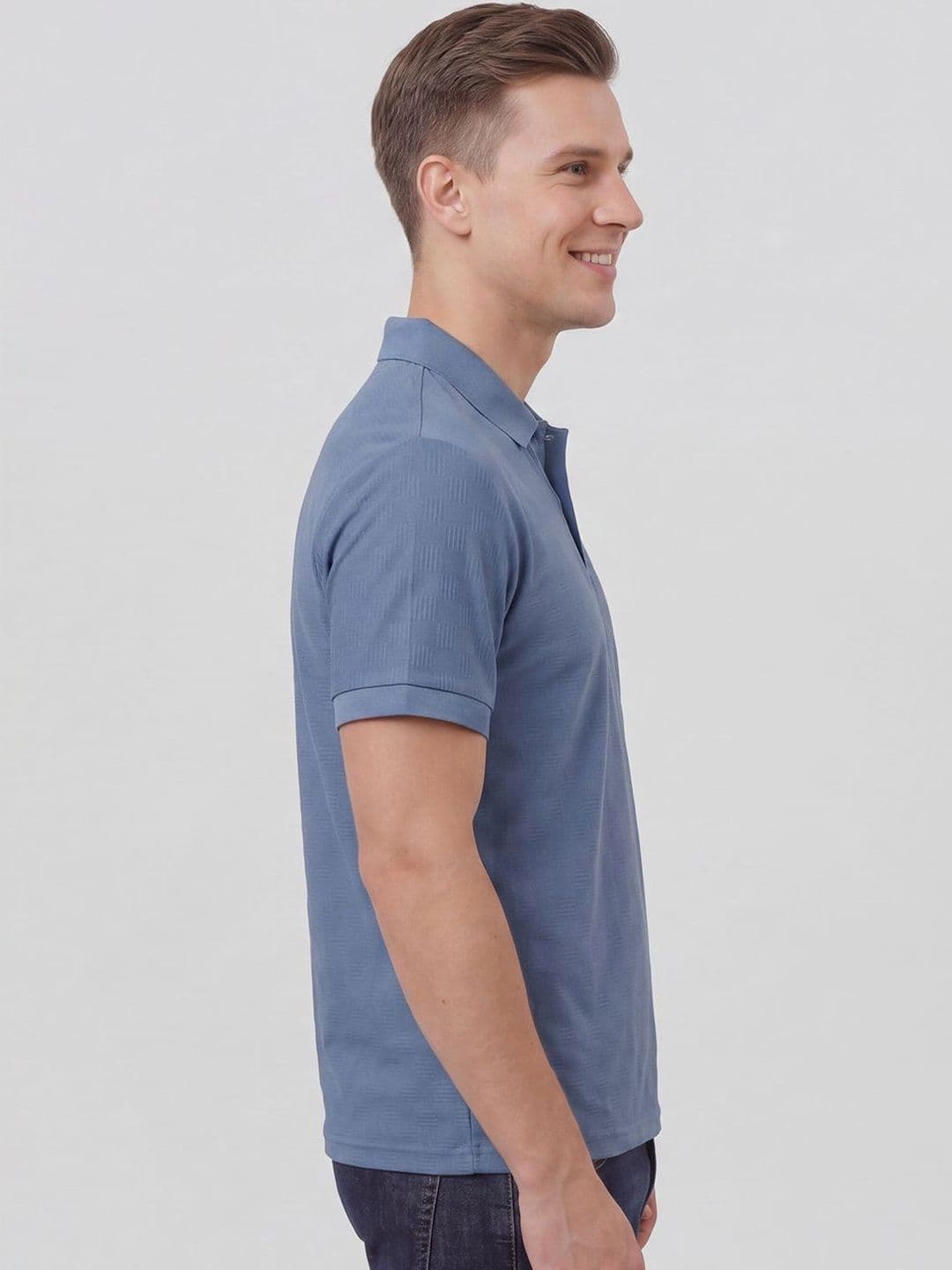 Kook N Keech Self Design Polo Collar Regular Fit T-shirt thumbnail 2