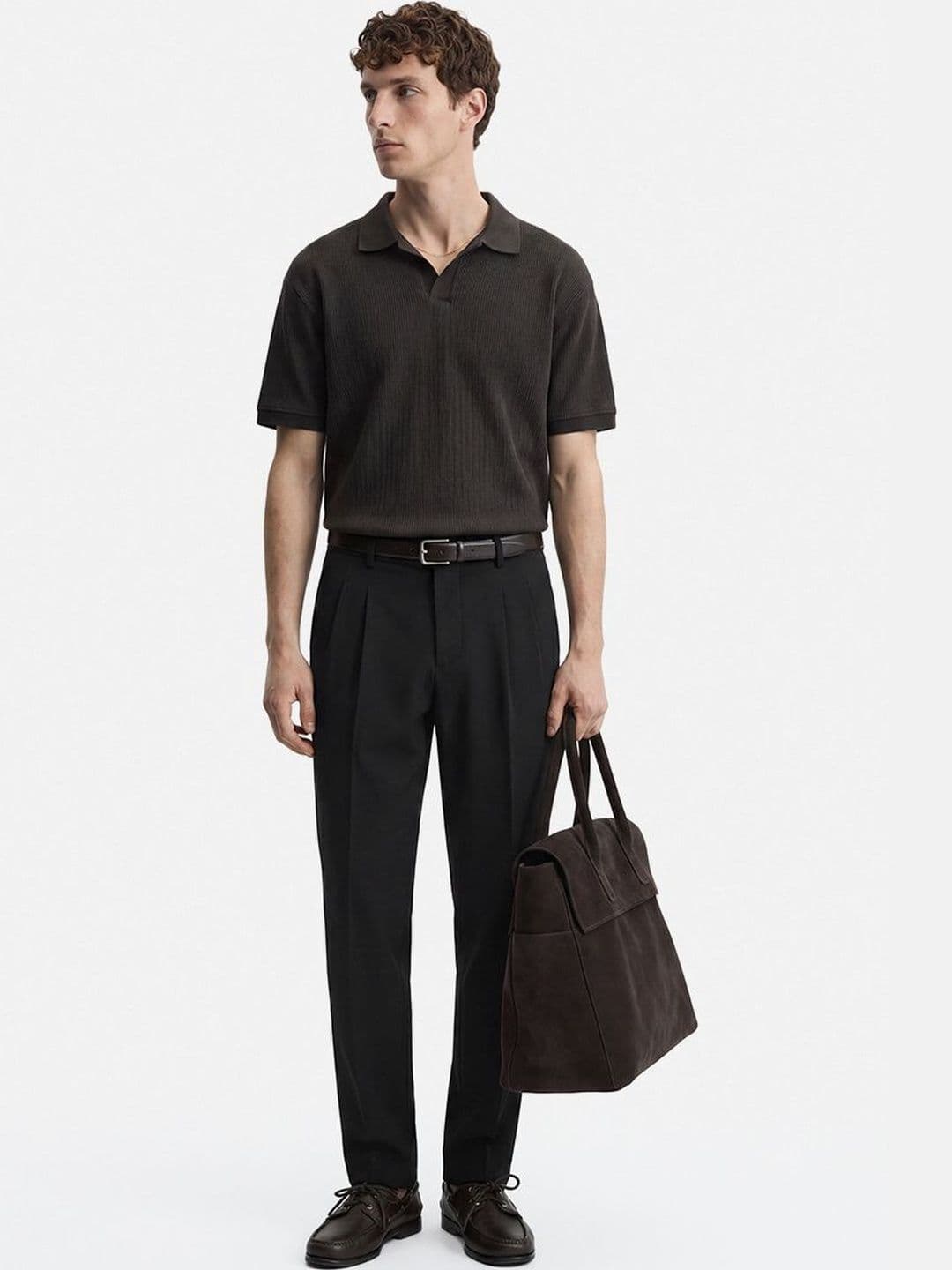Snitch Men Tapered Fit Pleated Trousers thumbnail 2