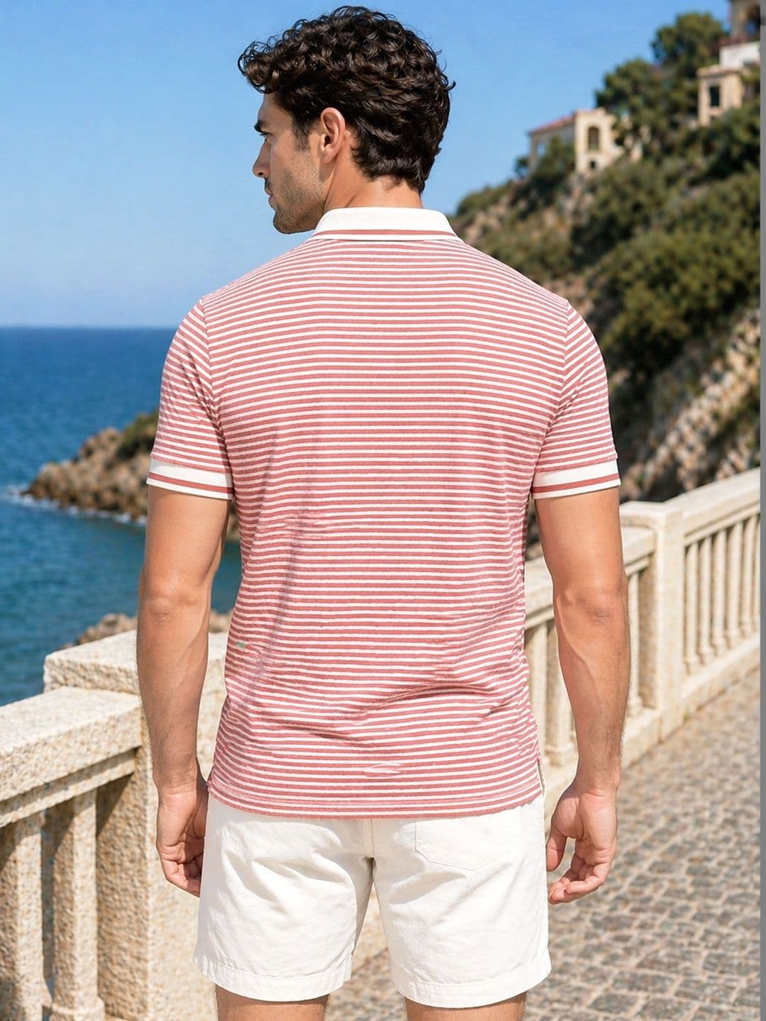 MaverIQ Men Striped Polo Collar T-shirt thumbnail 3