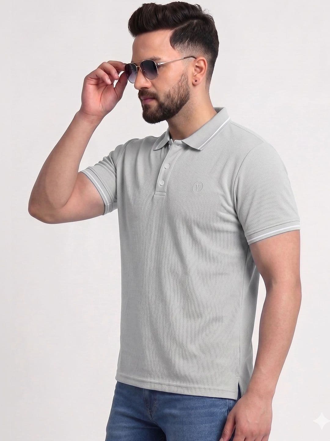 TB BLUE Men Polo Collar Slim Fit T-shirt thumbnail 3