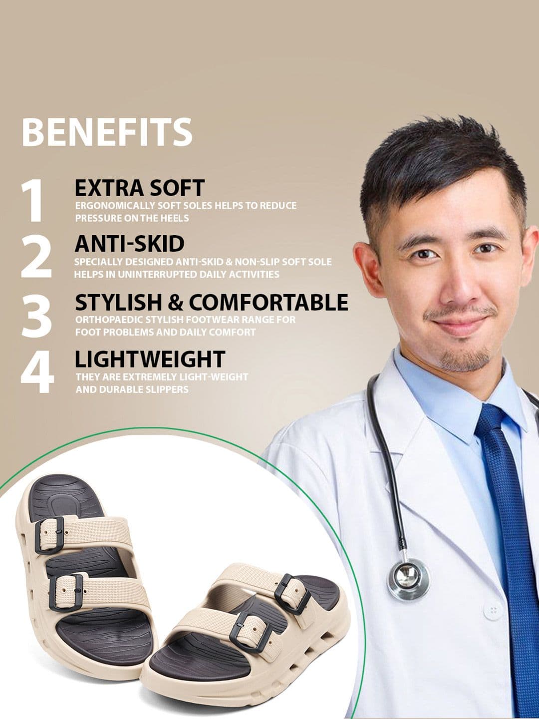 DOCTOR HEALTH SUPER SOFT Men Sliders Flip Flops thumbnail 2