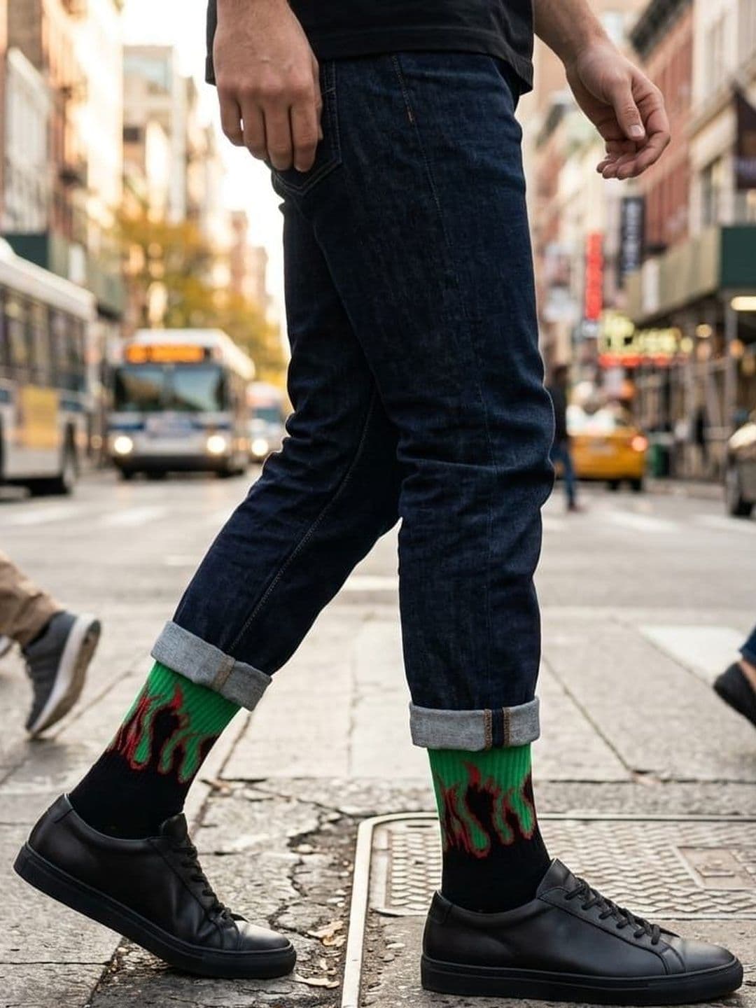 BEAR&BEYOND Men Pack of 4 Cotton Patterned Calf Length Socks thumbnail 4