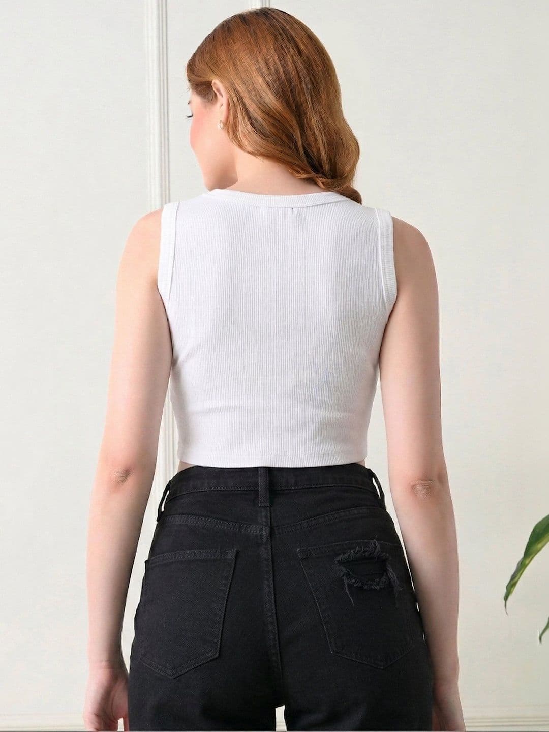 Mast & Harbour Cotton Blend Tank Crop Top thumbnail 2