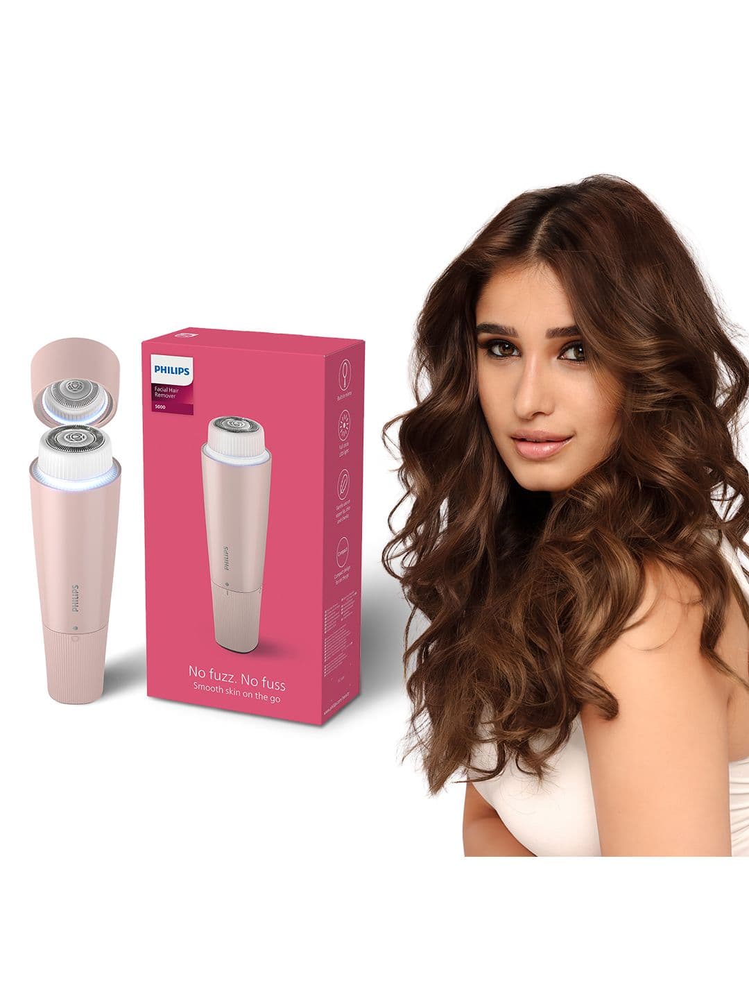 Philips Facial Hair Remover Female Trimmer BRR454/00 360 Degree Hypoallergenic Head - Pink - view 1
