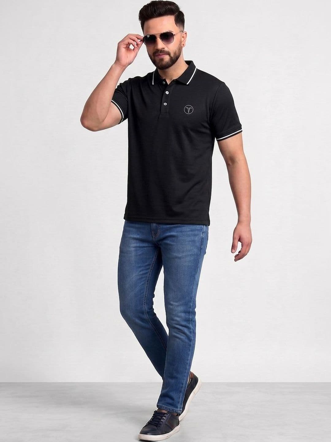 TB BLUE Men Polo Collar Slim Fit T-shirt thumbnail 3