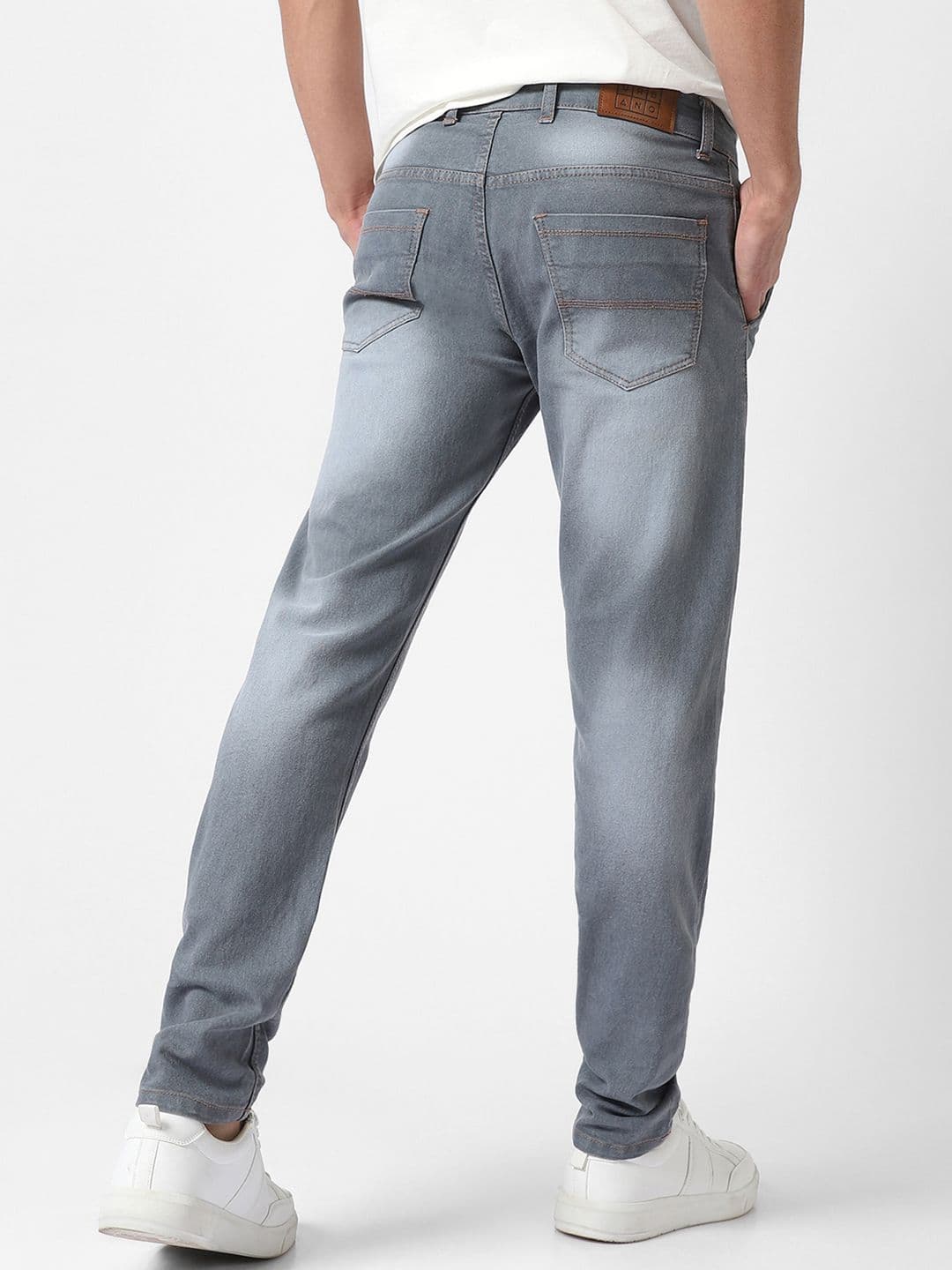 Urbano Fashion Men Grey Slim Fit Mid-Rise Clean Look Stretchable Jeans thumbnail 5