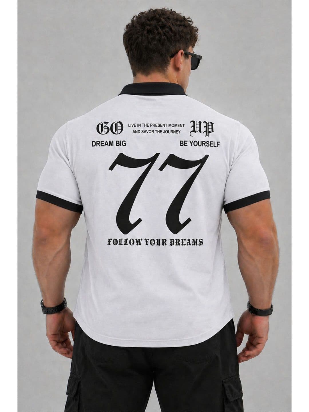 SCUBA Men Printed Polo Collar Pure Cotton T-shirt thumbnail 3