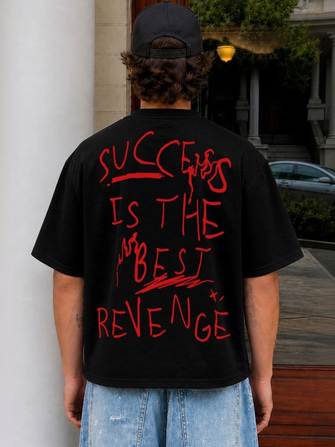 Moda Rapido Men Typography Printed Drop-Shoulder Sleeves Boxy T-shirt thumbnail 2