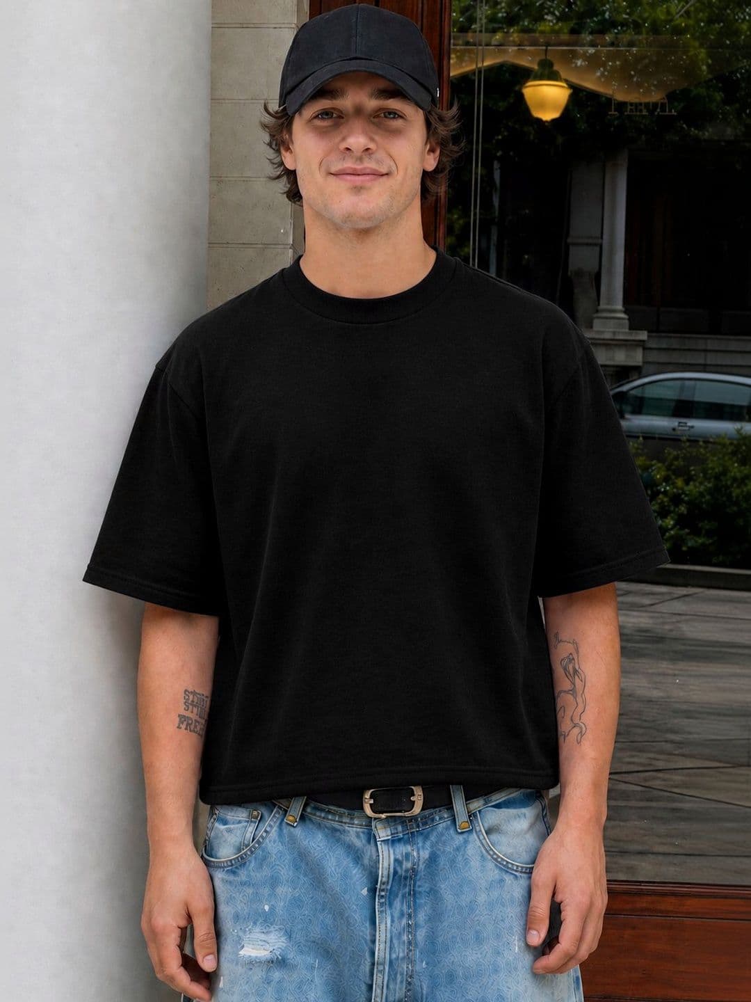 Moda Rapido Men Typography Printed Drop-Shoulder Sleeves Boxy T-shirt - view 1