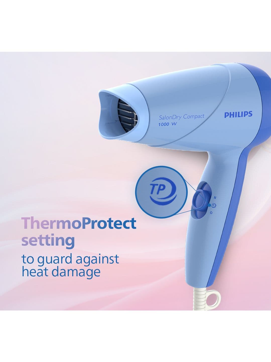Philips ThermoProtect HP8100/60 Hair Dryer Quick Drying 1000W  - Blue thumbnail 8