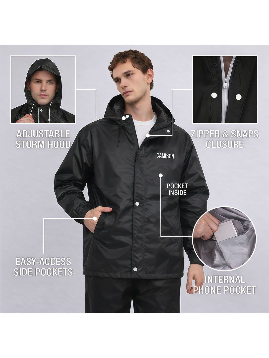 CAMISON  Waterproof Reversible Raincoat thumbnail 3