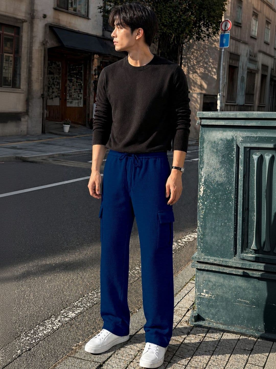 SZN Men Regular Fit Textured Cargos thumbnail 7
