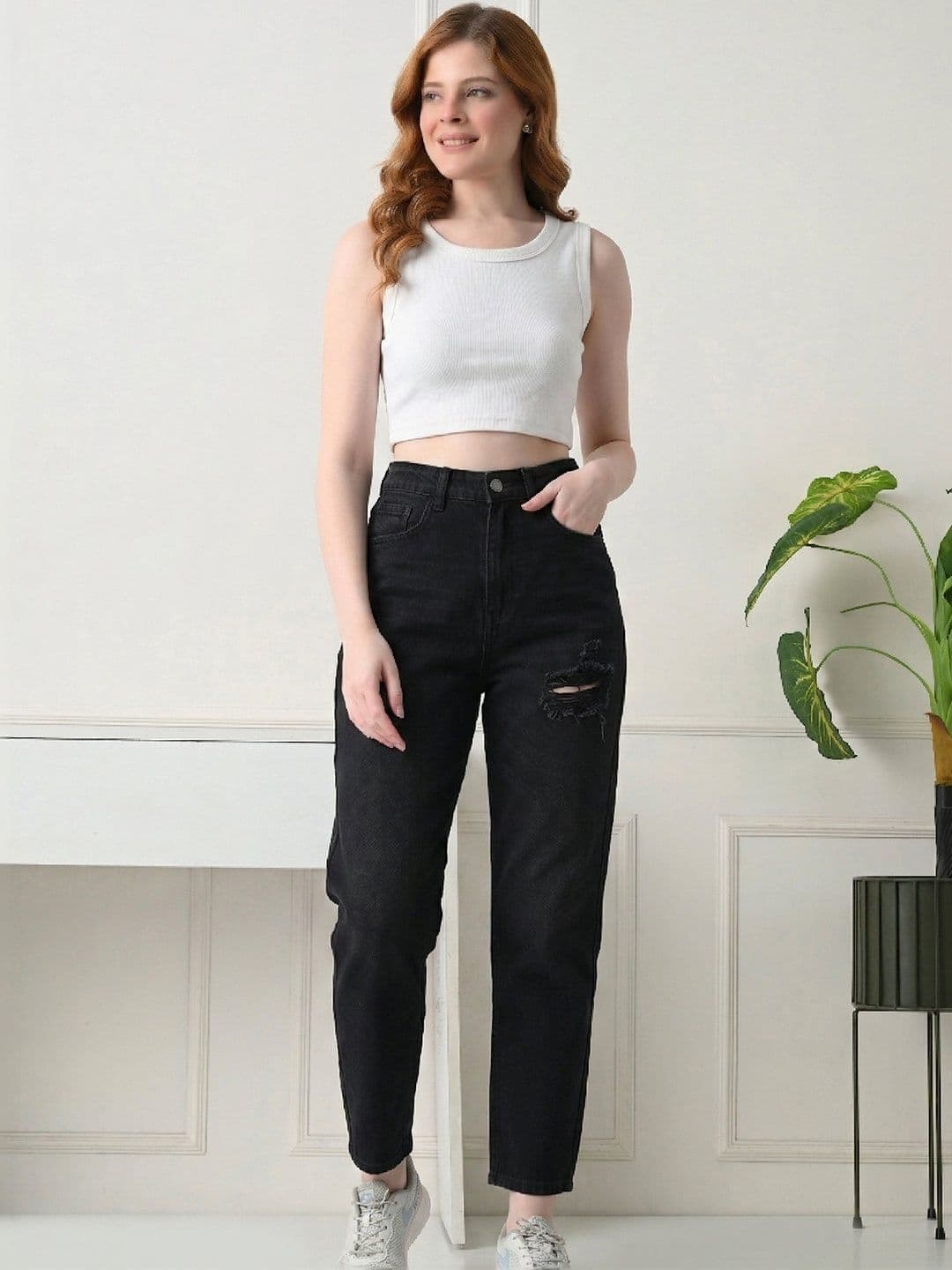 Mast & Harbour Cotton Blend Tank Crop Top - view 1