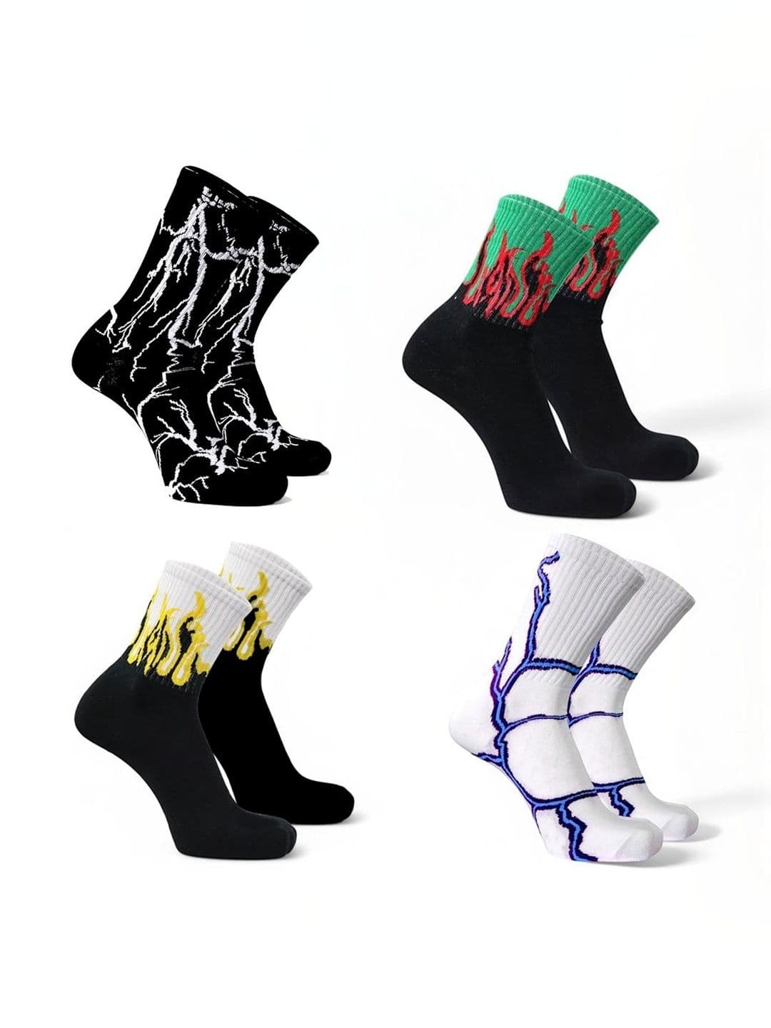 BEAR&BEYOND Men Pack of 4 Cotton Patterned Calf Length Socks - view 1
