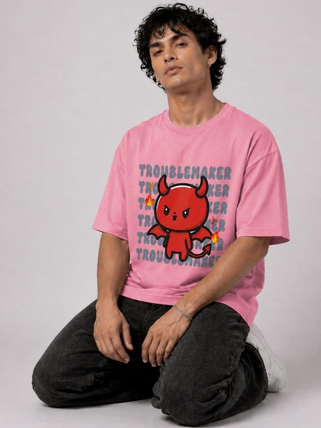 CAPTCHA Men Printed Drop-Shoulder Sleeves T-shirt thumbnail 2