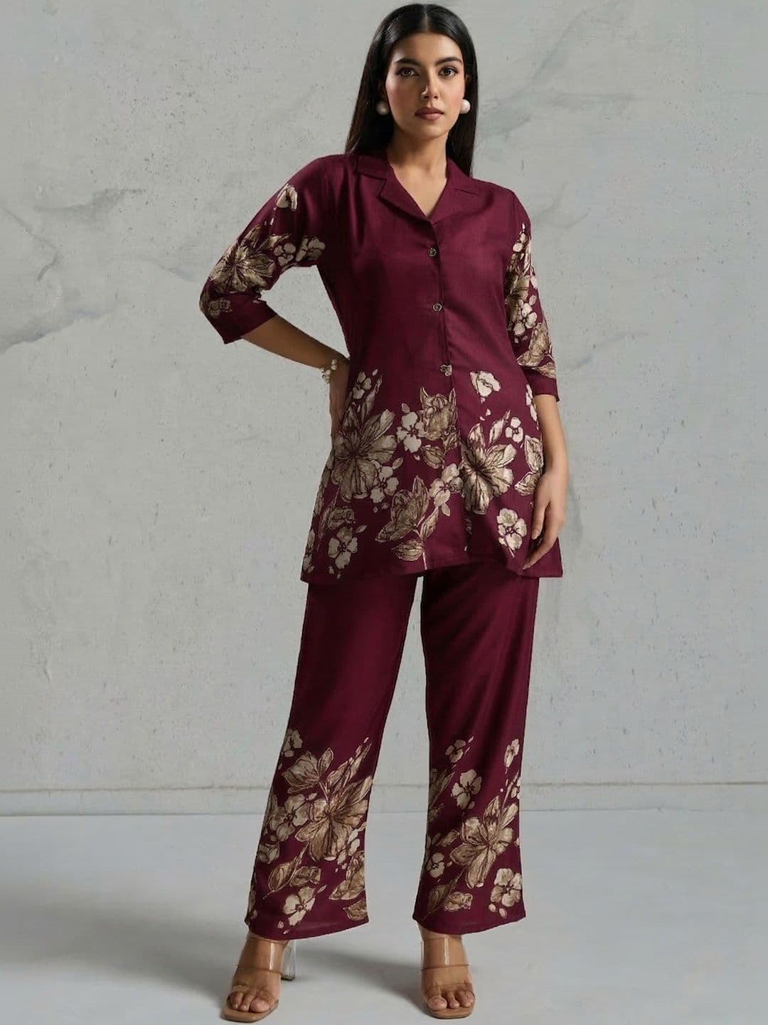 HERE&NOW Floral Printed Tunic with Trousers - view 1