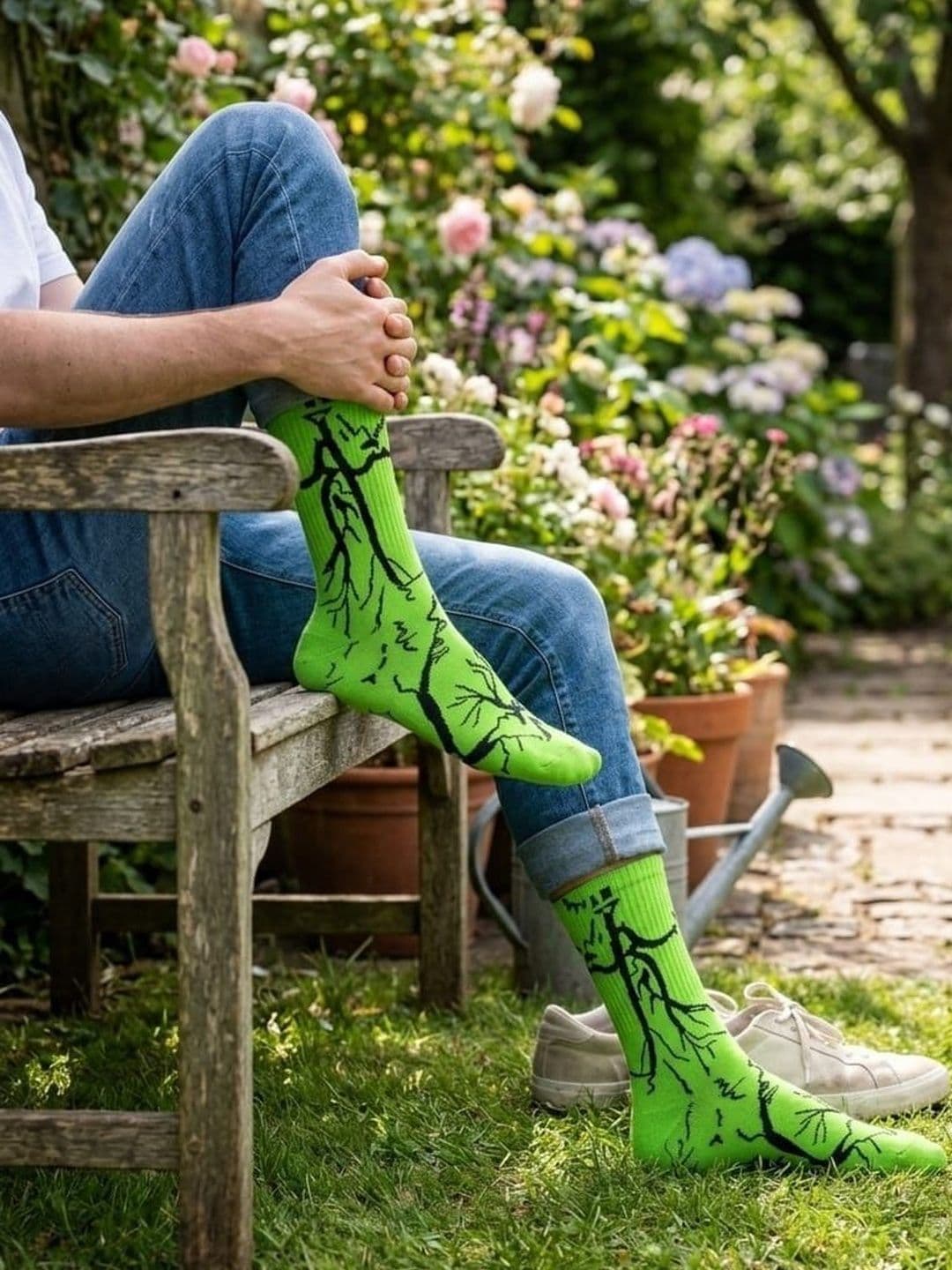 BEAR&BEYOND Men Pack of 4 Cotton Patterned Calf Length Socks thumbnail 2