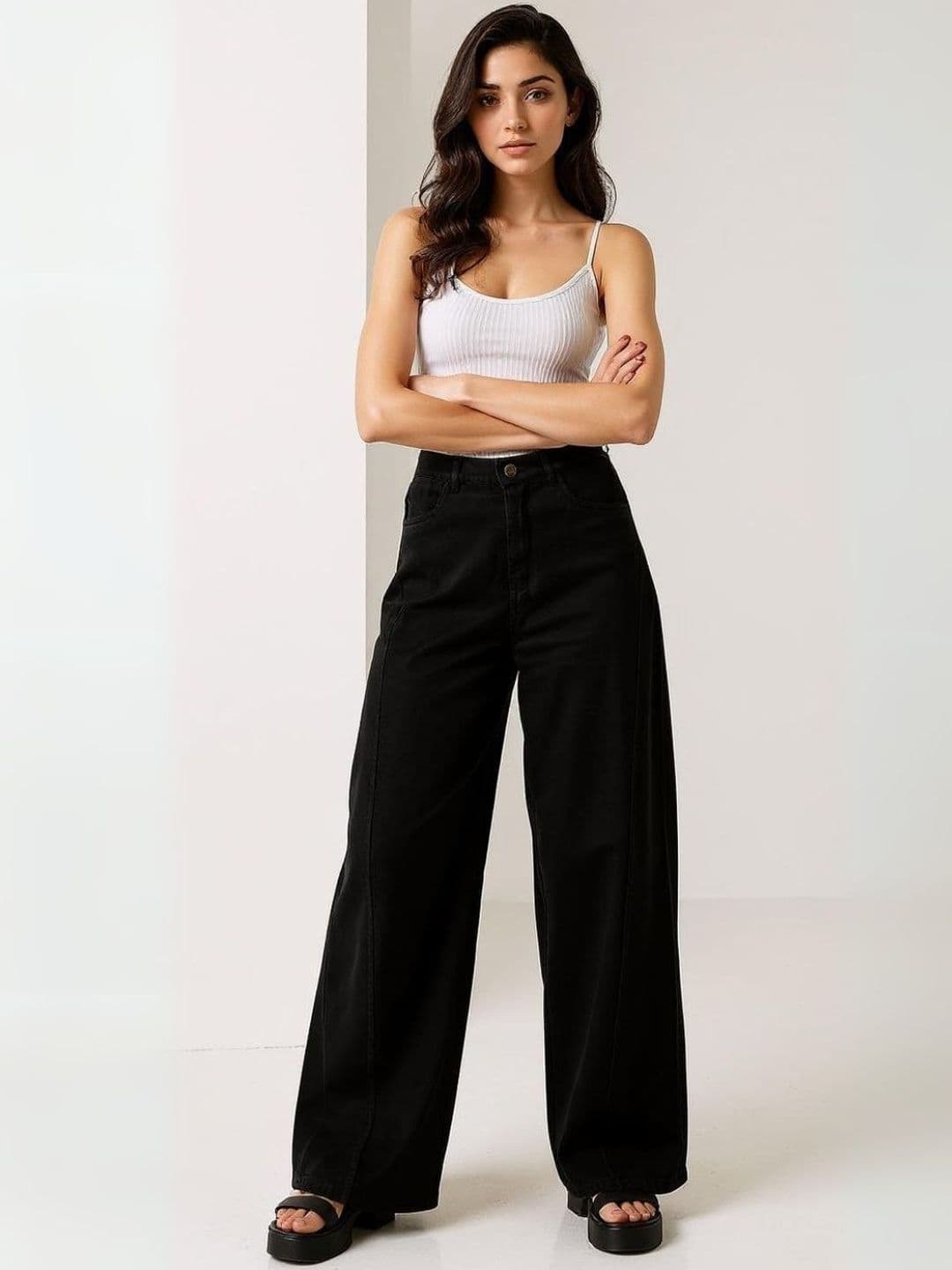 ZUMMER Women Wide Leg Mid-Rise Jeans - view 1