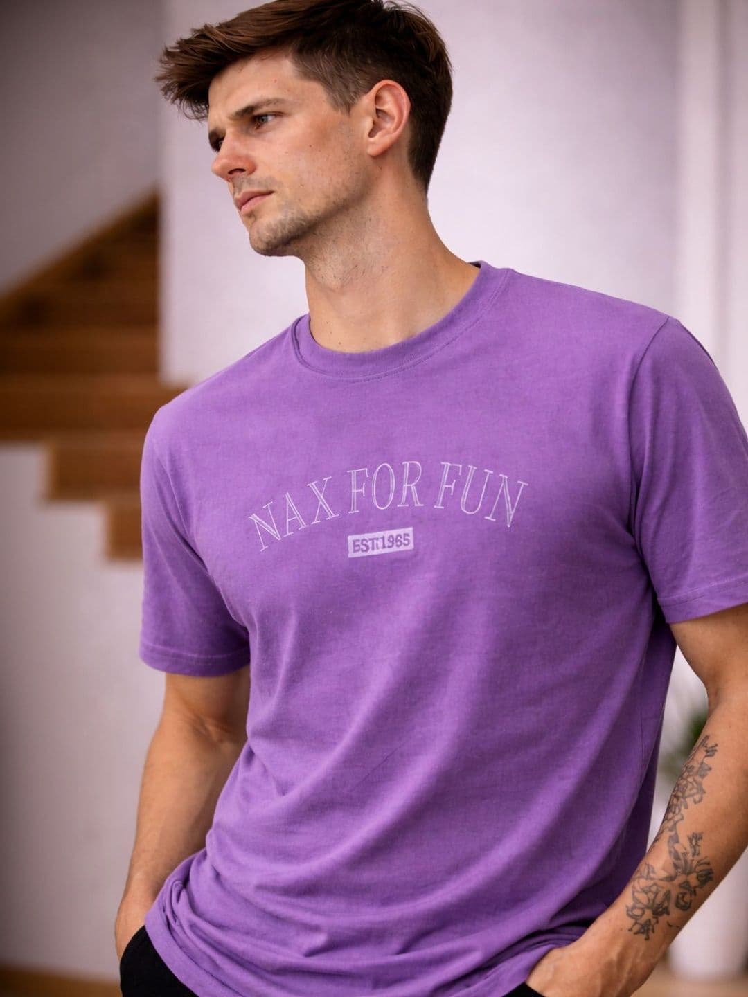 Parcel Yard Men Typography Printed T-shirt thumbnail 2