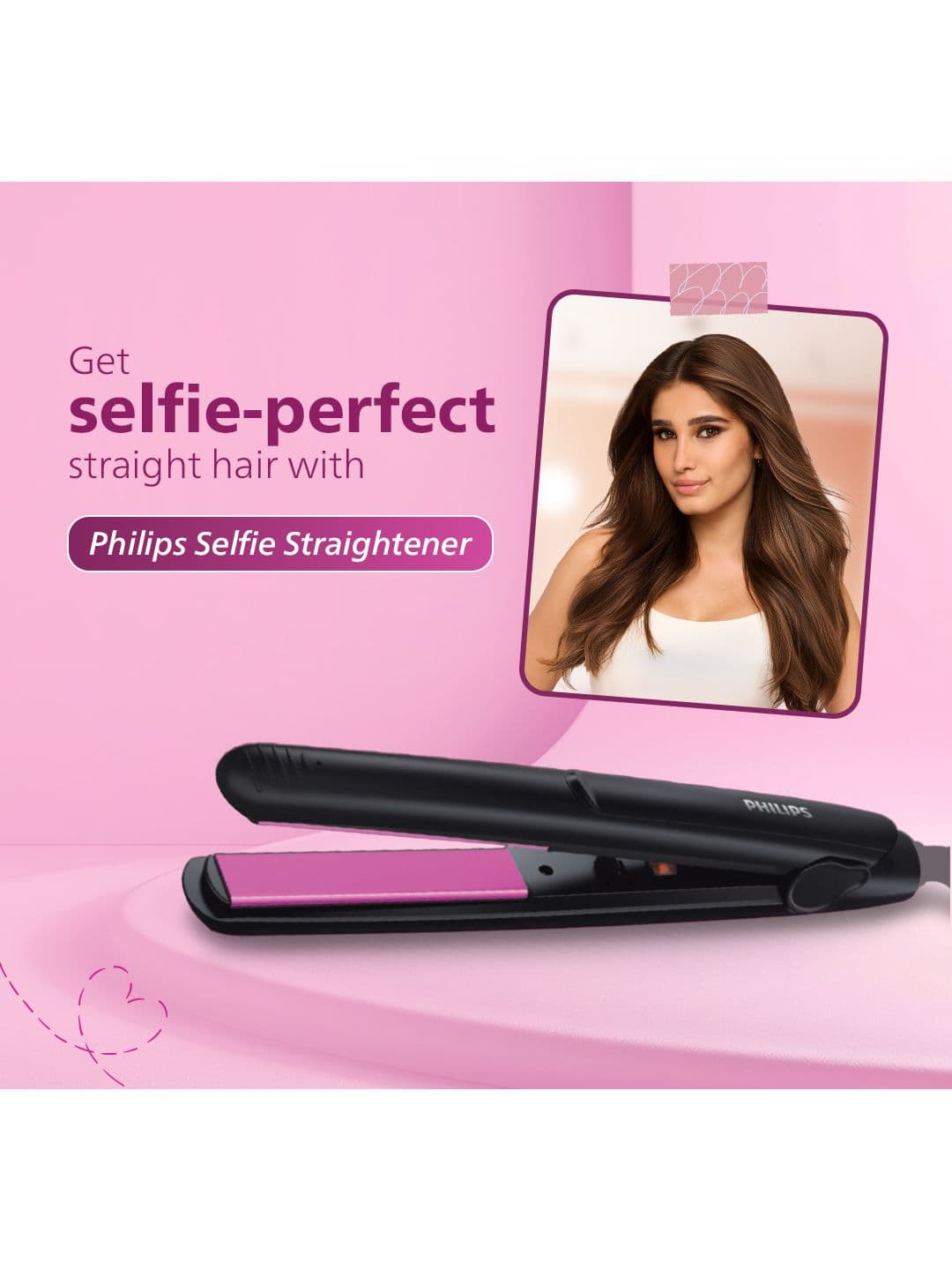 Philips HP8302/06 Selfie SilkPro Care Hair Straightener with Ceramic Plates- Black thumbnail 5