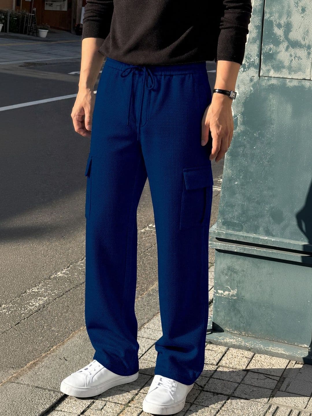 SZN Men Regular Fit Textured Cargos - view 1