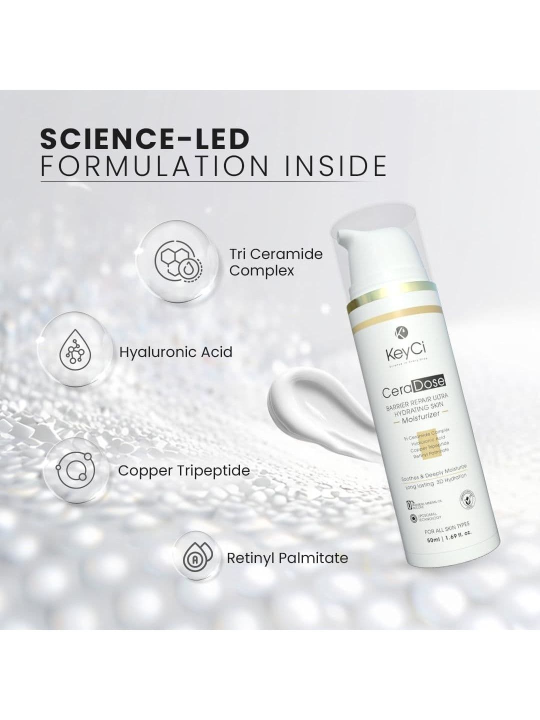 KeyCi CeraDose Barrier Repair Ultra Hydrating Skin Moisturizer - 50 ml thumbnail 2