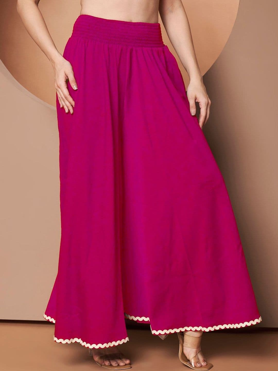 OTABU Women Flared Ethnic Palazzos thumbnail 2