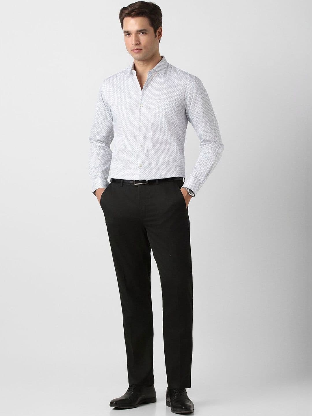 Peter England Men Slim Fit Trousers thumbnail 2