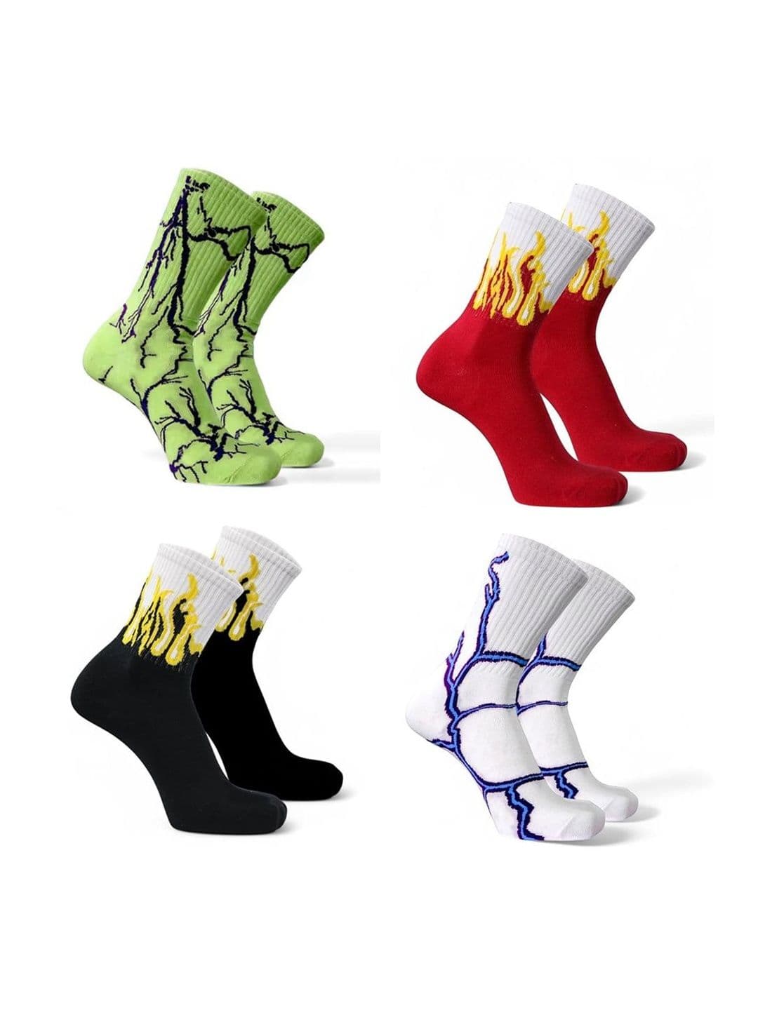 BEAR&BEYOND Men Pack of 4 Cotton Patterned Calf Length Socks - view 1
