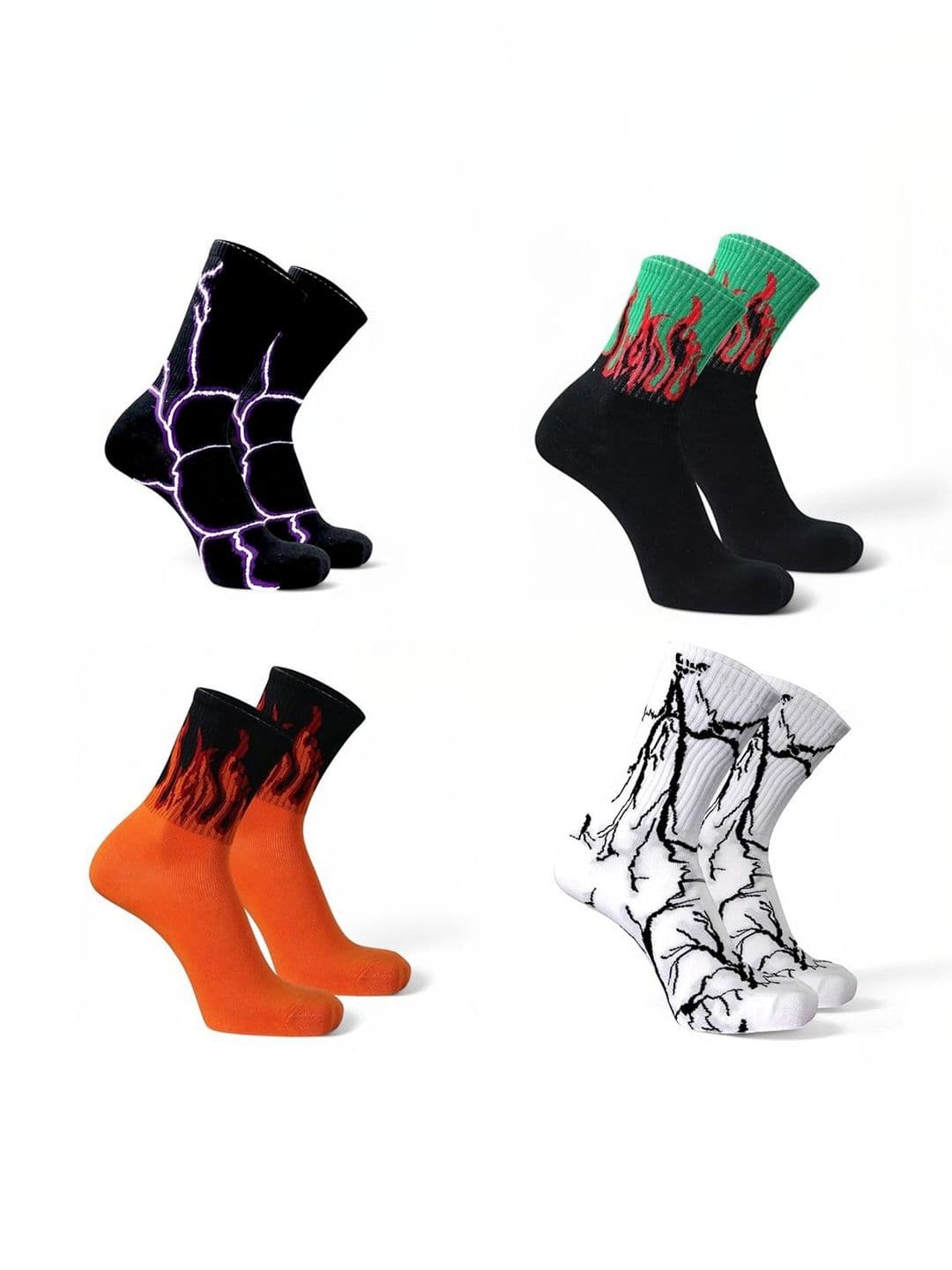 BEAR&BEYOND Men Pack of 4 Cotton Patterned Calf Length Socks - view 1