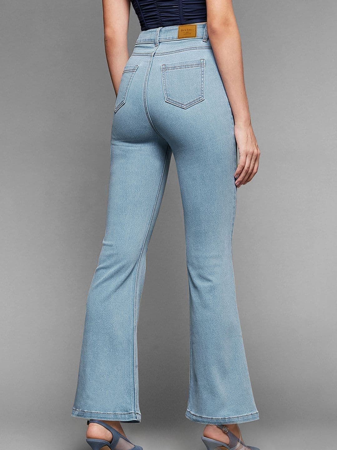 Mast & Harbour Women Bootcut High Rise Clean Look Regular Stretchable Denim Jeans thumbnail 4