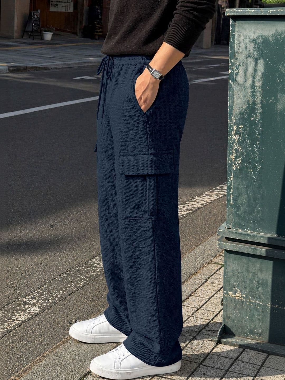 SZN Men Regular Fit Textured Cargos thumbnail 2