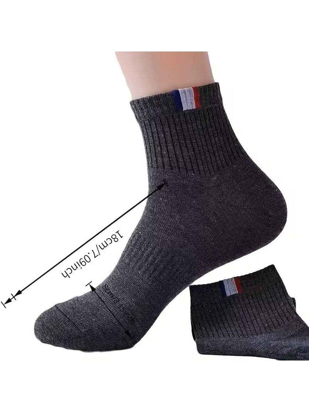 BEAR&BEYOND Men Pack of 5 Cotton Colourblocked Ankle Length Socks thumbnail 6
