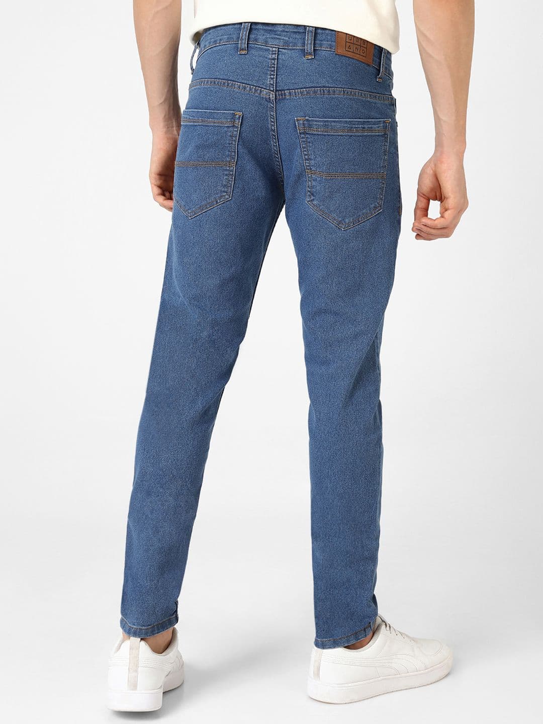 Urbano Fashion Men Blue Slim Fit Mid-Rise Clean Look Stretchable Jeans thumbnail 3