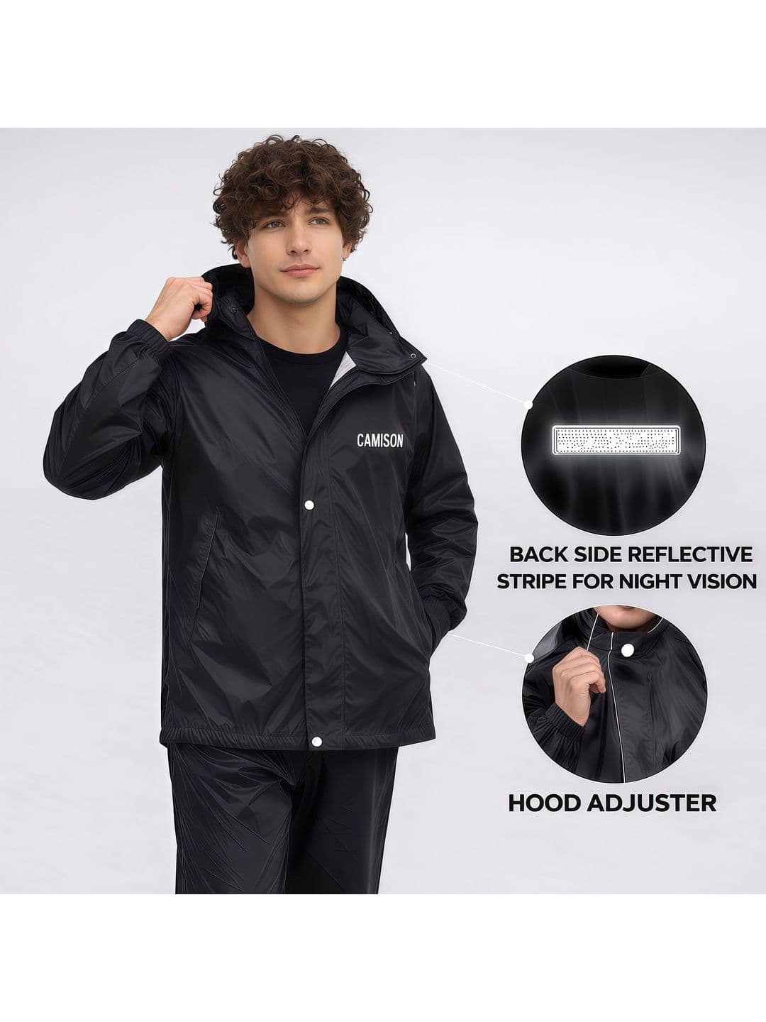 CAMISON Waterproof Hooded Rain Jacket thumbnail 6