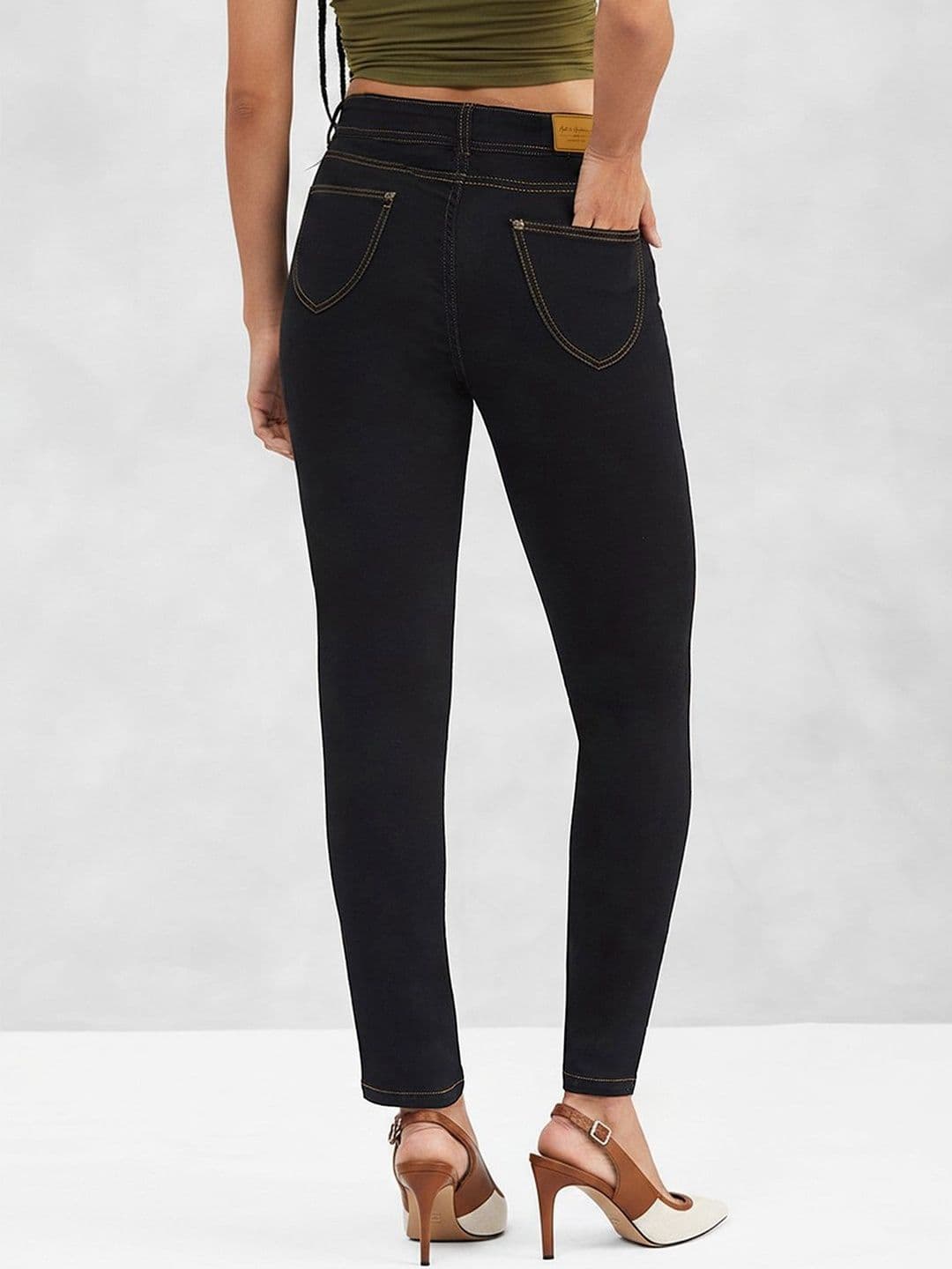Mast & Harbour Women Skinny High Rise Side Slit Ankle Length Stretchable Denim Jeans thumbnail 2