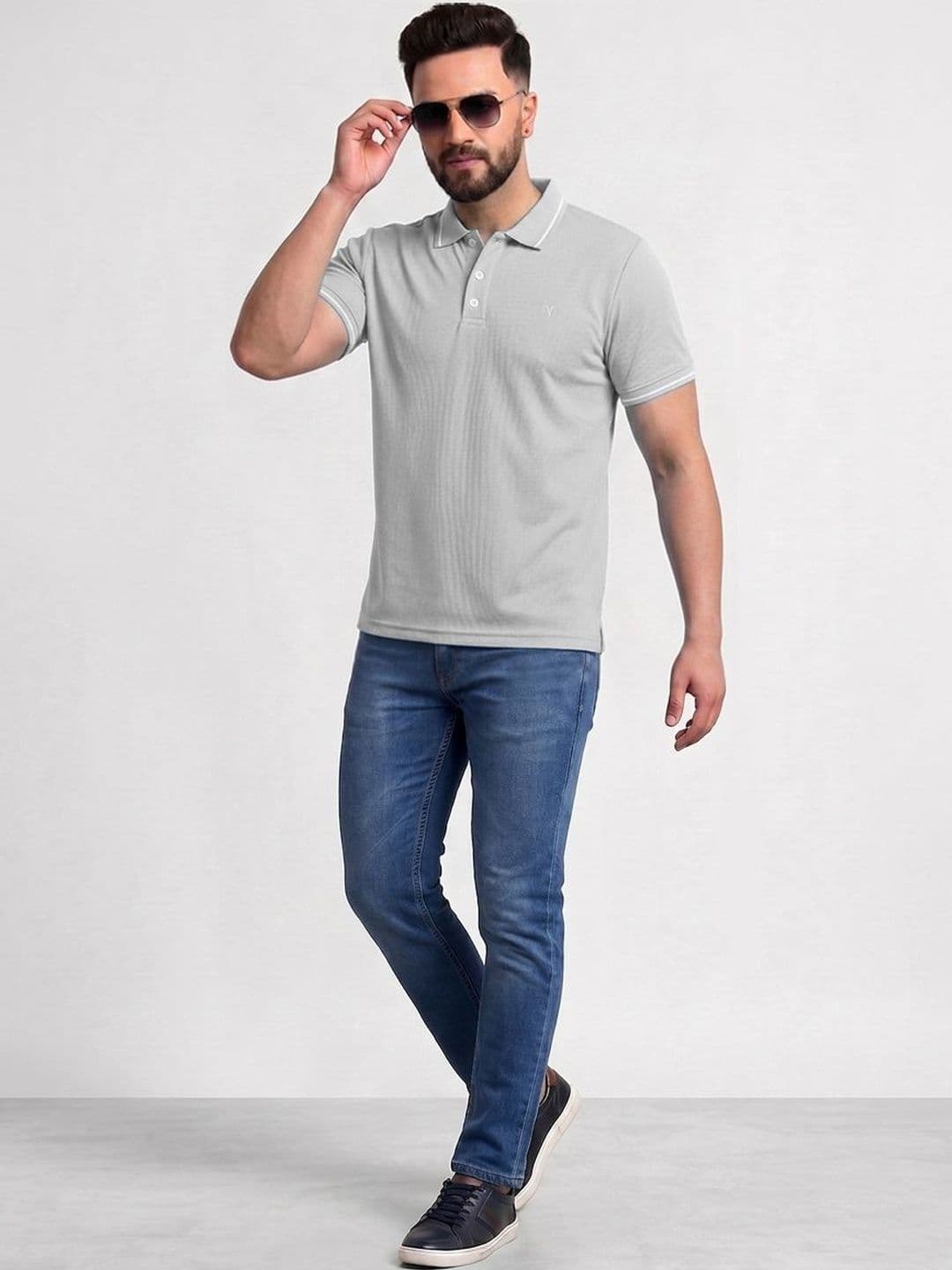 TB BLUE Men Polo Collar Slim Fit T-shirt thumbnail 4