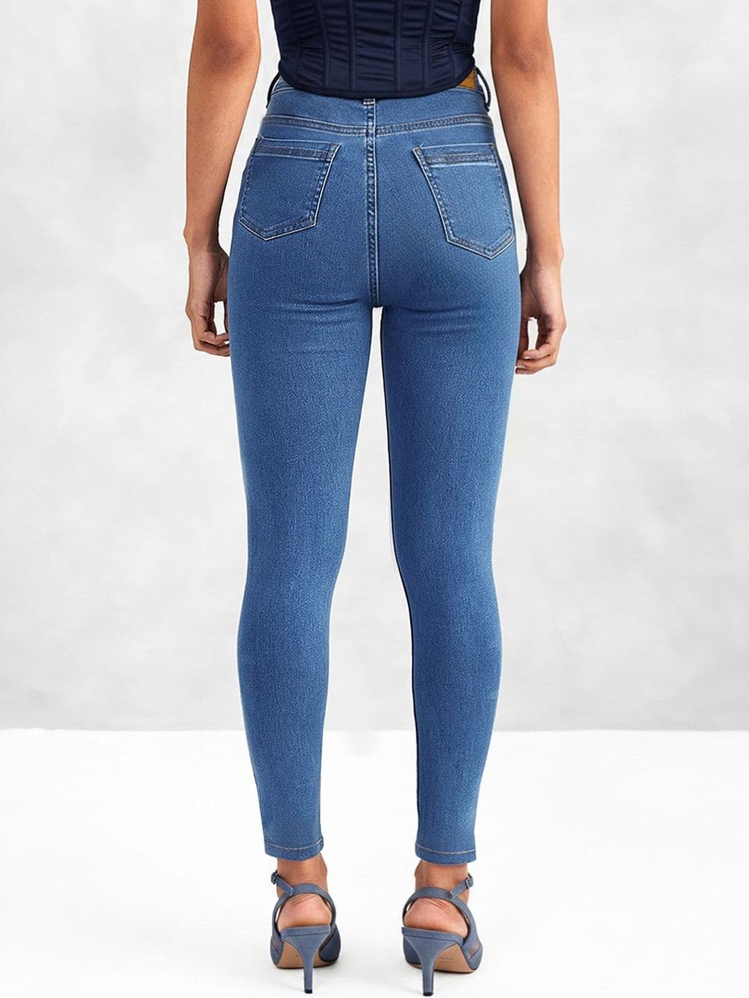 Mast & Harbour Women Skinny High-Rise Cropped Denim Jeans thumbnail 4