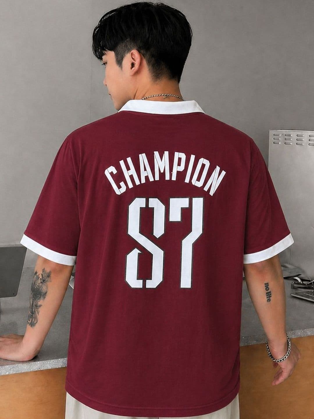 SCUBA Typography Printed Polo Collar Pure Cotton T-shirt thumbnail 3