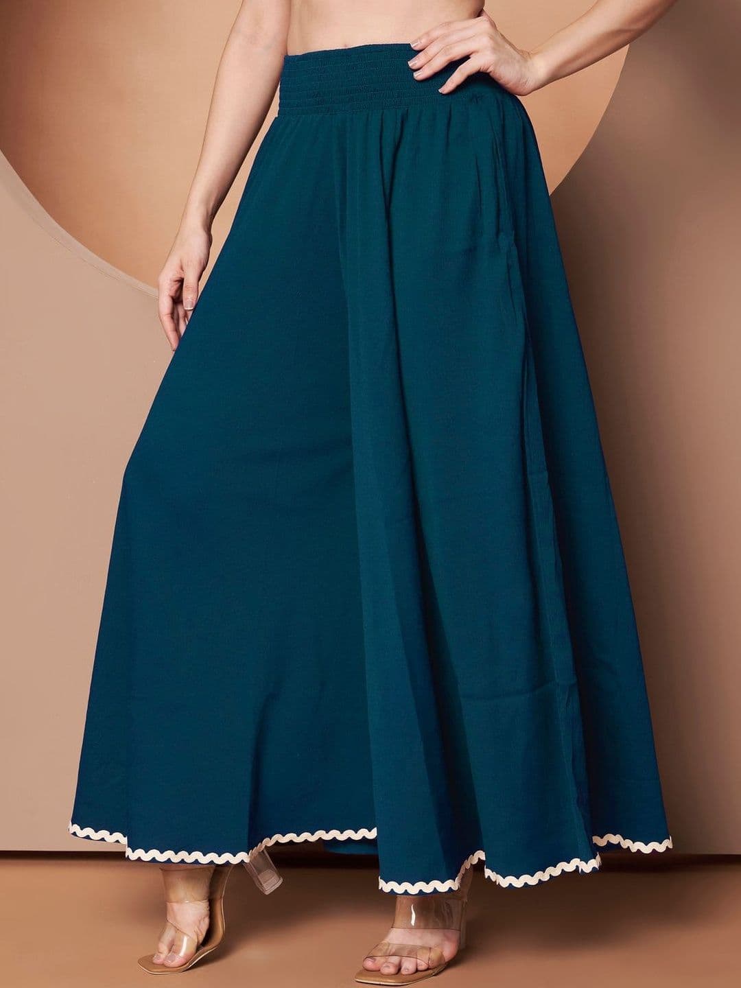 ZWERLON Women Flared Ethnic Palazzos thumbnail 2