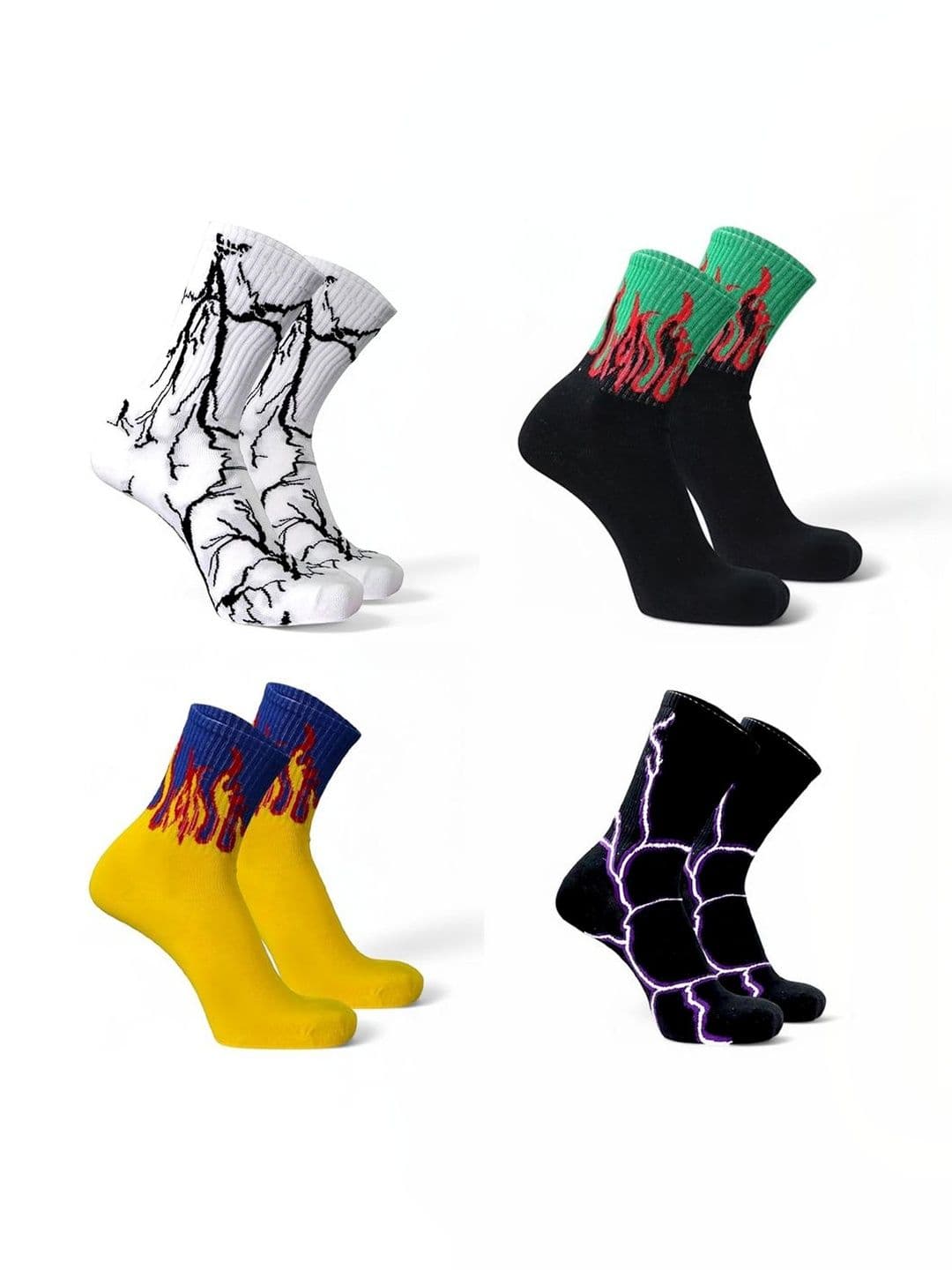 BEAR&BEYOND Men Pack of 4 Cotton Patterned Calf Length Socks - view 1