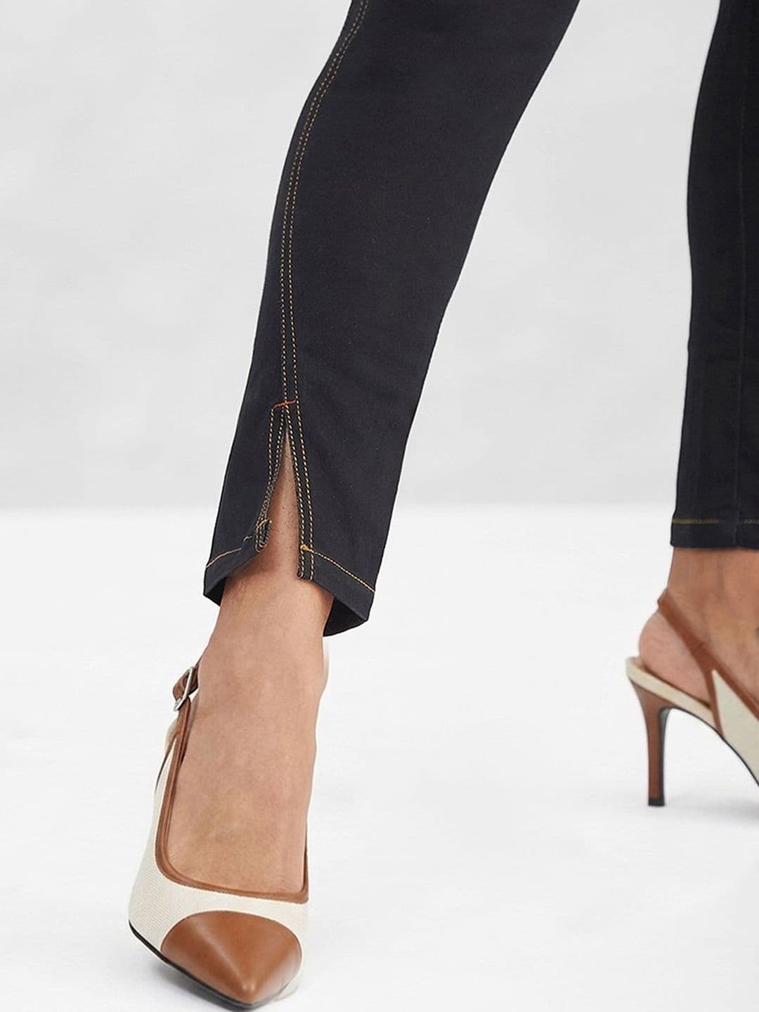 Mast & Harbour Women Skinny High Rise Side Slit Ankle Length Stretchable Denim Jeans thumbnail 4