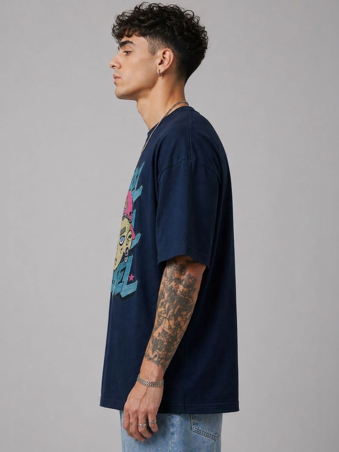 CAPTCHA Men Printed Drop-Shoulder Sleeves T-shirt thumbnail 5