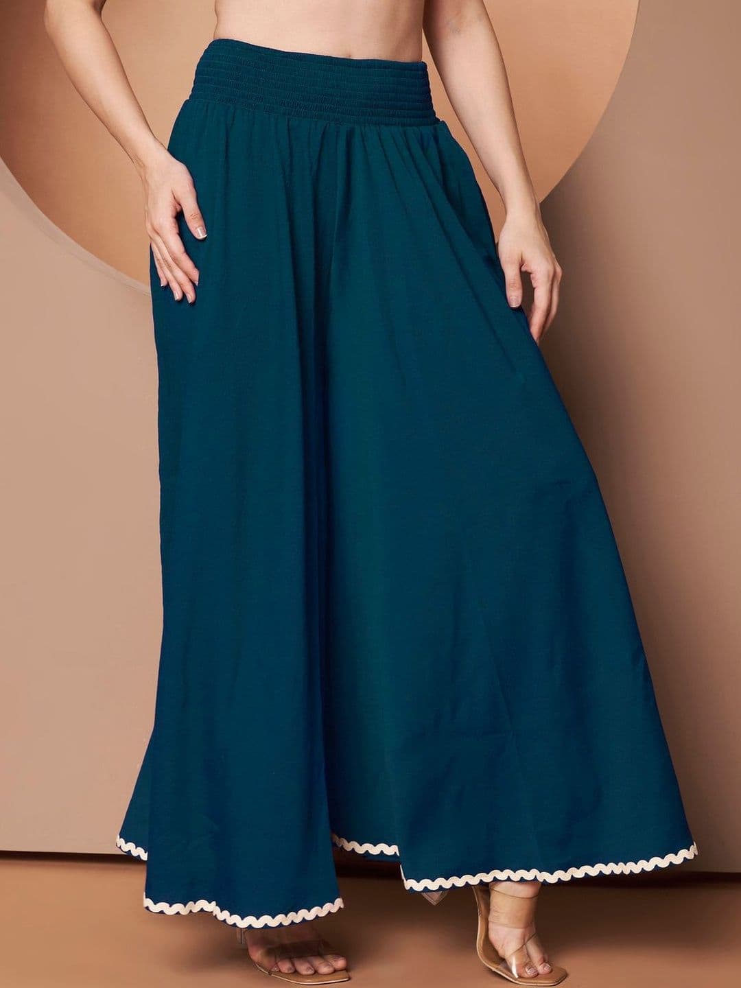 ZWERLON Women Flared Ethnic Palazzos thumbnail 4
